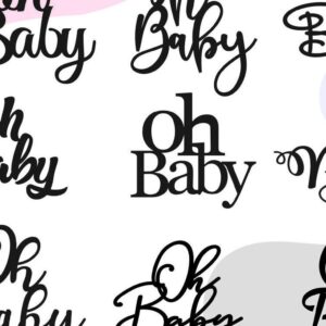 Intra απο ξύλο plywood 3mm-4mm πάχος – Oh Baby Bundle, Baby Shower Sign Δίασταση  40x30 cm INTRAFABR-35579859