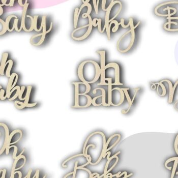 Intra απο ξύλο plywood 3mm-4mm πάχος – Oh Baby Bundle, Baby Shower Sign Δίασταση  40x30 cm INTRAFABR-35579859 - Image 4