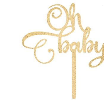 Intra απο ξύλο plywood 3mm-4mm πάχος – Oh Baby Cake Topper Δίασταση  20x20 cm INTRAFABR-9778011 - Image 1