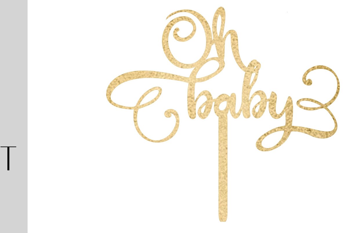 Intra απο ξύλο plywood 3mm-4mm πάχος – Oh Baby Cake Topper Δίασταση  20x20 cm INTRAFABR-9778011