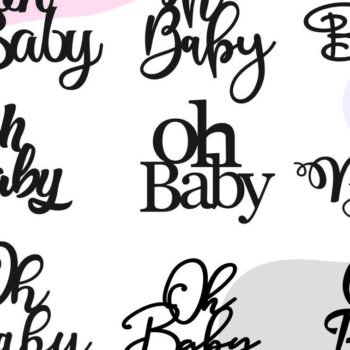 Intra απο ξύλο plywood 3mm-4mm πάχος – Oh Baby Cake Topper, Baby Shower Δίασταση  20x20 cm INTRAFABR-59421989 - Image 4