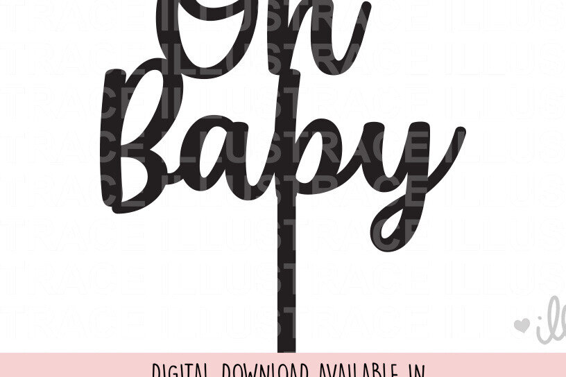 Intra απο ξύλο plywood 3mm-4mm πάχος – Oh Baby Cake Topper, Πρότυπο Δίασταση  20x20 cm INTRAFABR-100034774