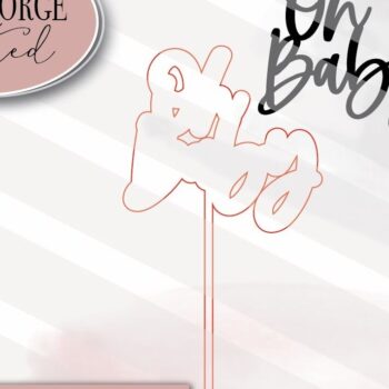 Intra απο ξύλο plywood 3mm-4mm πάχος – Oh Baby Cake Topper Δίασταση  20x20 cm INTRAFABR-71918147 - Image 2