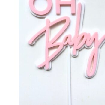 Intra απο ξύλο plywood 3mm-4mm πάχος – Oh Baby Double Layered Cake Topper Δίασταση  20x20 cm INTRAFABR-123021136 - Image 1