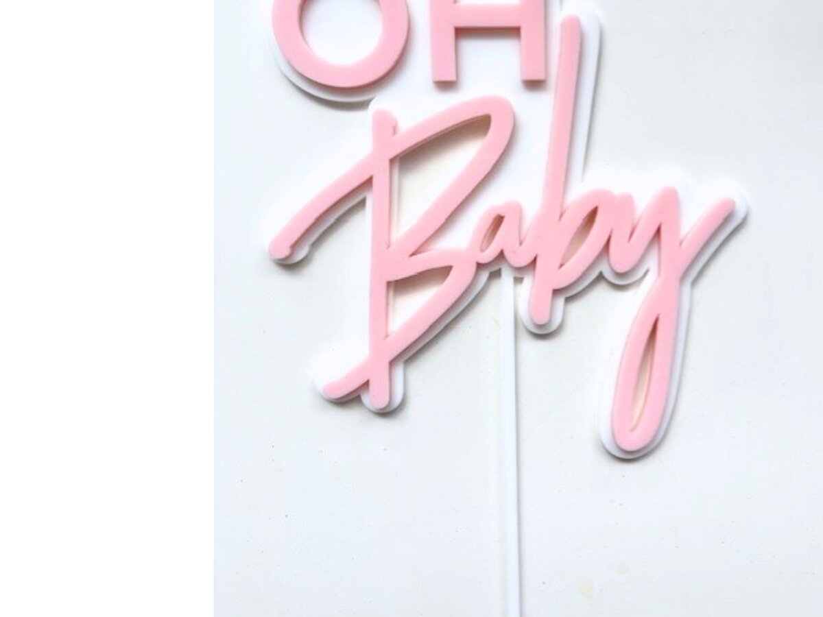 Intra απο ξύλο plywood 3mm-4mm πάχος – Oh Baby Double Layered Cake Topper Δίασταση  20x20 cm INTRAFABR-123021136