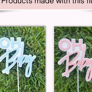 Intra απο ξύλο plywood 3mm-4mm πάχος – Oh Baby Double Layered Cake Topper Δίασταση  20x20 cm INTRAFABR-123021136 - Image 5