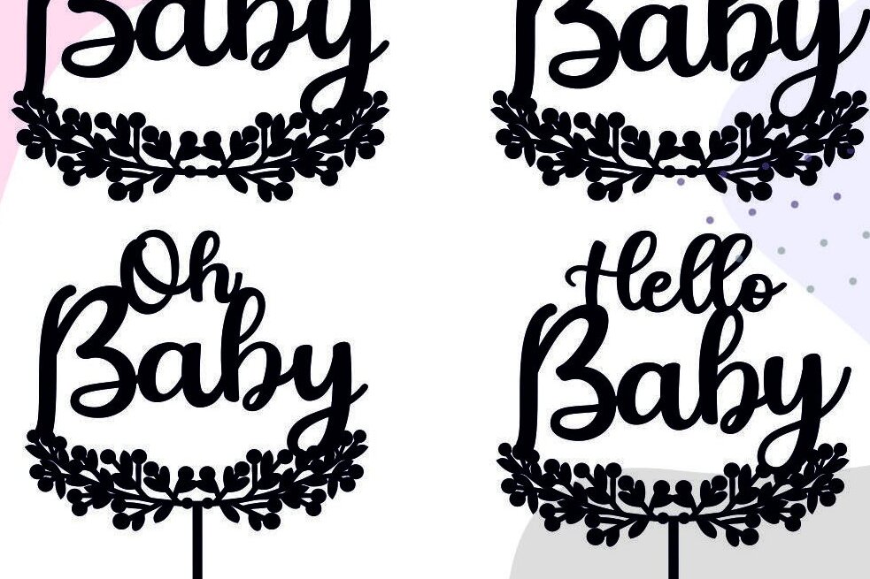 Intra απο ξύλο plywood 3mm-4mm πάχος – Oh Baby, Cake Topper Baby Shower Δίασταση  20x20 cm INTRAFABR-33833835