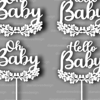 Intra απο ξύλο plywood 3mm-4mm πάχος – Oh Baby, Cake Topper Baby Shower Δίασταση  20x20 cm INTRAFABR-33833835 - Image 2