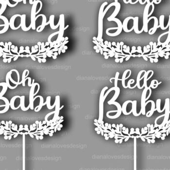 Intra απο ξύλο plywood 3mm-4mm πάχος – Oh Baby, Cake Topper Baby Shower Δίασταση  20x20 cm INTRAFABR-33833835 - Image 3