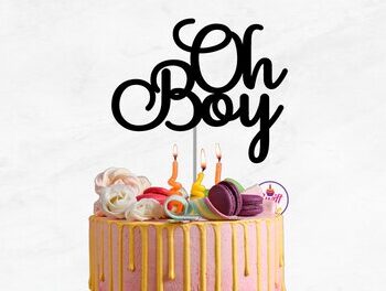 Intra απο ξύλο plywood 3mm-4mm πάχος – Oh Boy Cake Topper Δίασταση 20x20 cm INTRAFABR-75259830 - Image 1