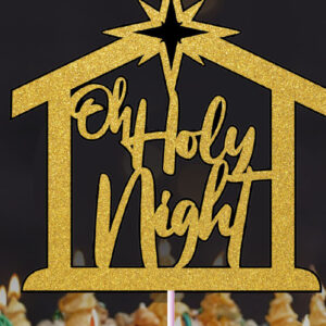 Intra απο ξύλο plywood 3mm-4mm πάχος – Oh Holy Night Cake Topper – Χριστούγεννα Δίασταση 20x20 cm INTRAFABR-105709222
