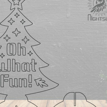 Intra απο ξύλο plywood 3mm-4mm πάχος – Ω τι διασκεδαστικό χριστουγεννιάτικο δέντρο κόψιμο με λέιζερ Δίασταση  20x20 cm INTRAFABR-112342727 - Image 2