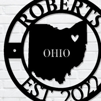 Intra απο ξύλο plywood 3mm-4mm πάχος – Προσαρμοσμένη  πινακίδα Οχάιο, Αμερικανική Πολιτεία Δίασταση  20x20 cm INTRAFABR-99433102 - Image 1