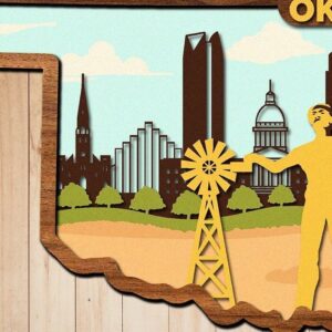 Intra απο ξύλο plywood 3mm-4mm πάχος – Oklahoma, 3D Layered Αρχείο. Δίασταση 20x20 cm INTRAFABR-32856695