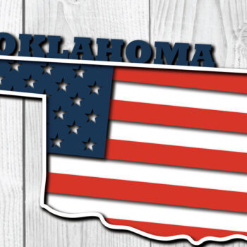 Intra απο ξύλο plywood 3mm-4mm πάχος – Οκλαχόμα ΗΠΑ 3d Flag Paper cut Δίασταση 20x20 cm INTRAFABR-65211659 - Image 1