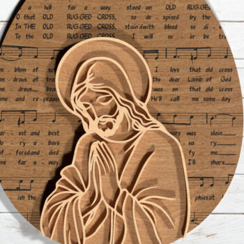 Intra απο ξύλο plywood 3mm-4mm πάχος – Παλιός τραχύς σταυρός, Προσεύχεται το Ξύλο του Ιησού Δίασταση  20x20 cm INTRAFABR-116738928 - Image 1