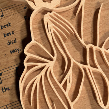 Intra απο ξύλο plywood 3mm-4mm πάχος – Παλιός τραχύς σταυρός, Προσεύχεται το Ξύλο του Ιησού Δίασταση  20x20 cm INTRAFABR-116738928 - Image 2