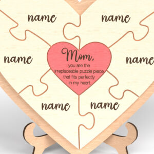 Intra απο ξύλο plywood 3mm-4mm πάχος – Om παζλ καρδιά σημάδι με ονόματα Δίασταση 20x20 cm INTRAFABR-119207968