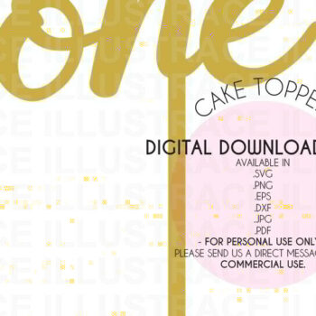 Intra απο ξύλο plywood 3mm-4mm πάχος – One Cake Topper 1st Birthday Δίασταση  20x20 cm INTRAFABR-84710357 - Image 1