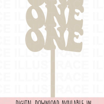 Intra απο ξύλο plywood 3mm-4mm πάχος – One Cake Topper - First Birthday Δίασταση  20x20 cm INTRAFABR-85872355 - Image 1