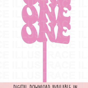 Intra απο ξύλο plywood 3mm-4mm πάχος – One Cake Topper - First Birthday Δίασταση  20x20 cm INTRAFABR-85872355 - Image 2