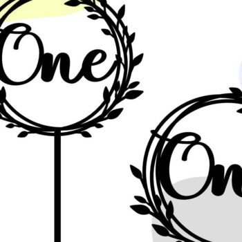 Intra απο ξύλο plywood 3mm-4mm πάχος – One Cake Topper Δίασταση  20x20 cm INTRAFABR-58522411 - Image 1