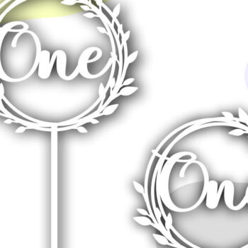 Intra απο ξύλο plywood 3mm-4mm πάχος – One Cake Topper Δίασταση  20x20 cm INTRAFABR-58522411 - Image 2