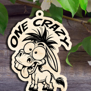 Intra απο ξύλο plywood 3mm-4mm πάχος – One Crazy - Μπρελόκ Δίασταση  5x5 cm INTRAFABR-98457602