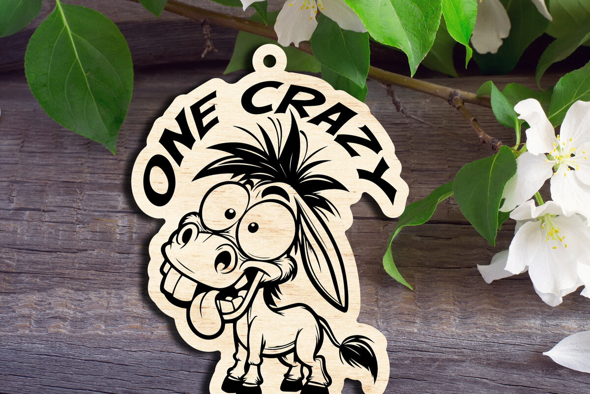 Intra απο ξύλο plywood 3mm-4mm πάχος – One Crazy - Μπρελόκ Δίασταση  5x5 cm INTRAFABR-98457602