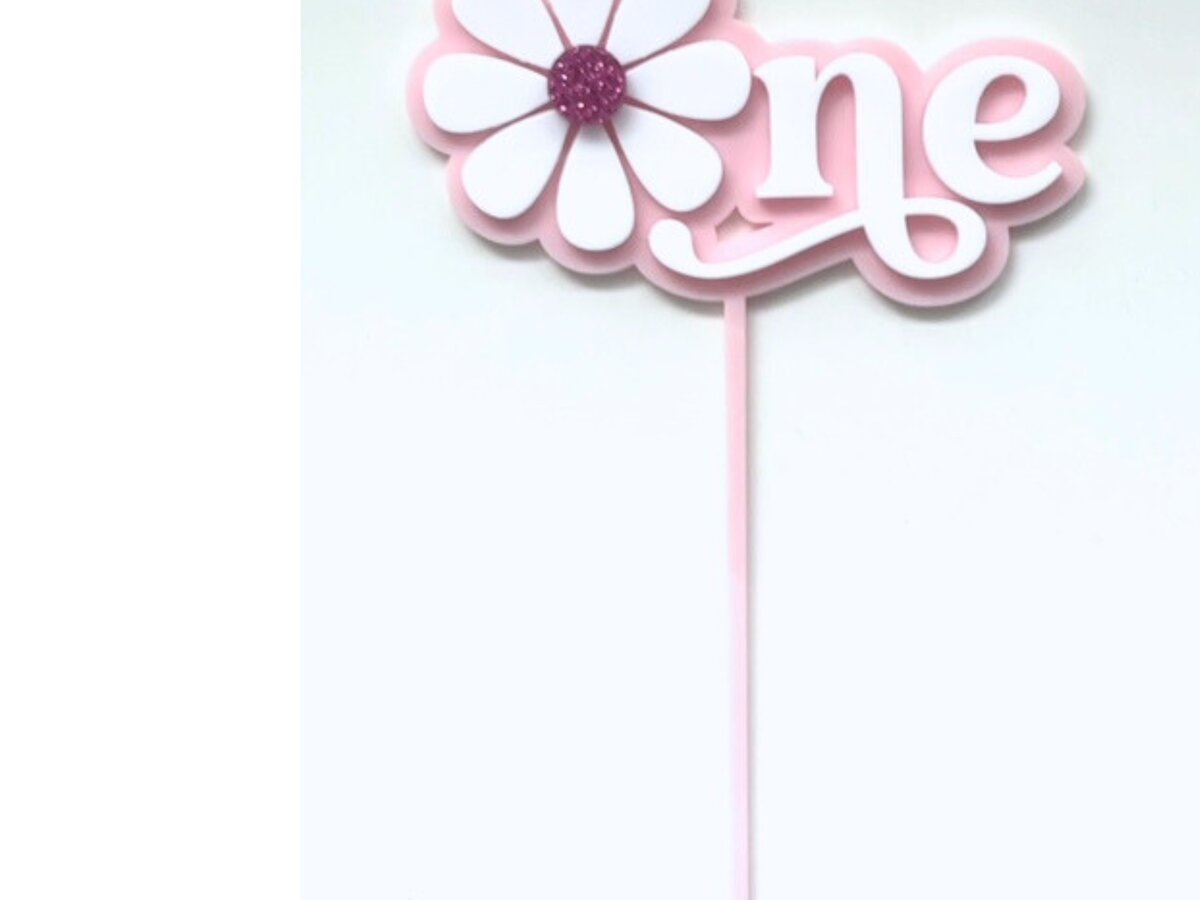 Intra απο ξύλο plywood 3mm-4mm πάχος – One Daisy First Birthday Topper Layered Δίασταση  20x20 cm INTRAFABR-94325629