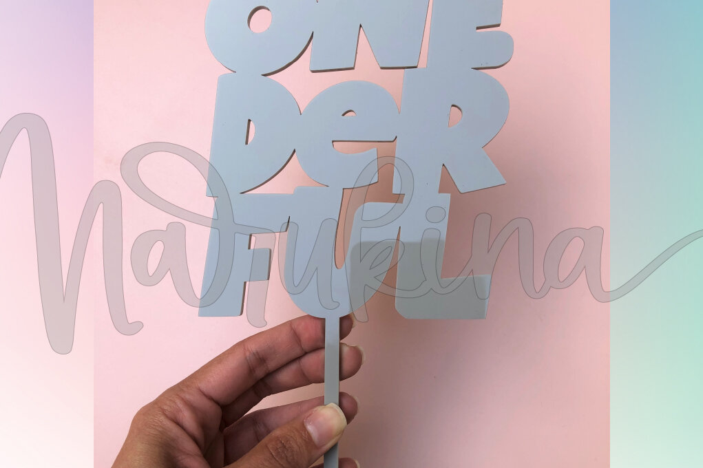 Intra απο ξύλο plywood 3mm-4mm πάχος – ONE DER FUL TOPER CAKE Δίασταση  20x20 cm INTRAFABR-56130561