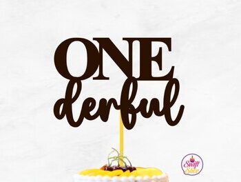 Intra απο ξύλο plywood 3mm-4mm πάχος – One Derful Cake Topper Δίασταση  20x20 cm INTRAFABR-63101816 - Image 1