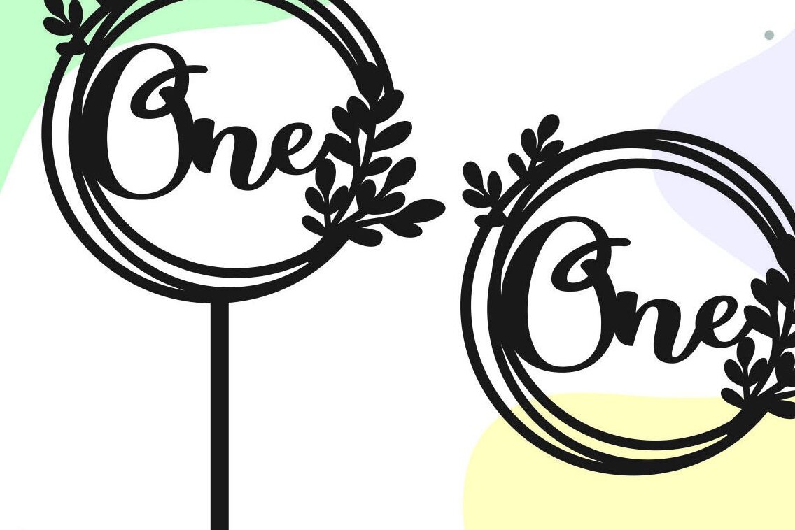 Intra απο ξύλο plywood 3mm-4mm πάχος – One Happy Birthday Number Cake Toppe Δίασταση  20x20 cm INTRAFABR-34220490