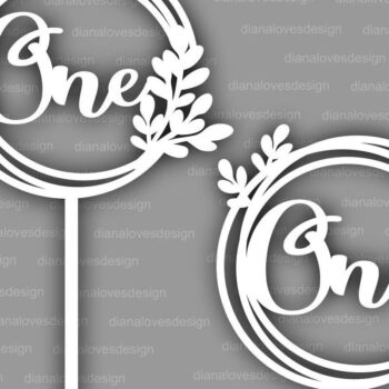 Intra απο ξύλο plywood 3mm-4mm πάχος – One Happy Birthday Number Cake Toppe Δίασταση  20x20 cm INTRAFABR-34220490 - Image 2