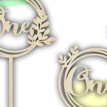 Intra απο ξύλο plywood 3mm-4mm πάχος – One Happy Birthday Number Cake Toppe Δίασταση  20x20 cm INTRAFABR-34220490 - Image 3