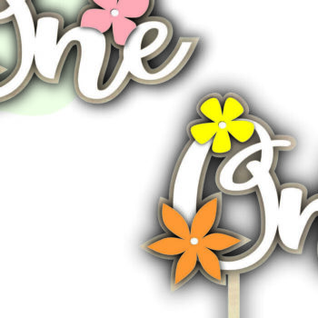 Intra απο ξύλο plywood 3mm-4mm πάχος – One Happy Birthday Number Δίασταση  20x20 cm INTRAFABR-118606849 - Image 1