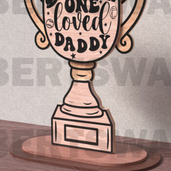 Intra απο ξύλο plywood 3mm-4mm πάχος – One Loved Daddy Trophy Δίασταση  20x20 cm INTRAFABR-122192700 - Image 1