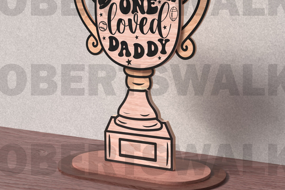 Intra απο ξύλο plywood 3mm-4mm πάχος – One Loved Daddy Trophy Δίασταση  20x20 cm INTRAFABR-122192700