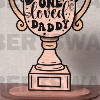 Intra απο ξύλο plywood 3mm-4mm πάχος – One Loved Daddy Trophy Δίασταση  20x20 cm INTRAFABR-122192700 - Image 3