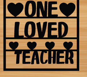 Intra απο ξύλο plywood 3mm-4mm πάχος – One Loved Teacher Laser, metal Δίασταση 20x20 cm INTRAFABR-87760466