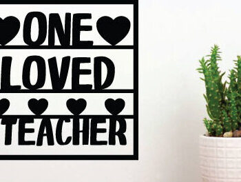 Intra απο ξύλο plywood 3mm-4mm πάχος – One Loved Teacher Laser, metal Δίασταση  20x20 cm INTRAFABR-87760466 - Image 2