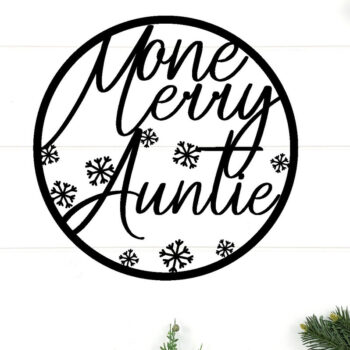 Intra απο ξύλο plywood 3mm-4mm πάχος – ONE MERRY AUNTIE METAL WALL ART LASER Δίασταση 40x30 cm INTRAFABR-83474989 - Image 2