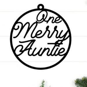 Intra απο ξύλο plywood 3mm-4mm πάχος – ONE MERRY AUNTIE Στολίδι Τέχνη τοίχου Δίασταση 40x30 cm INTRAFABR-86052719