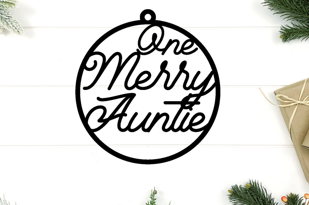 Intra απο ξύλο plywood 3mm-4mm πάχος – ONE MERRY AUNTIE Στολίδι  Τέχνη τοίχου Δίασταση  40x30 cm INTRAFABR-86052719