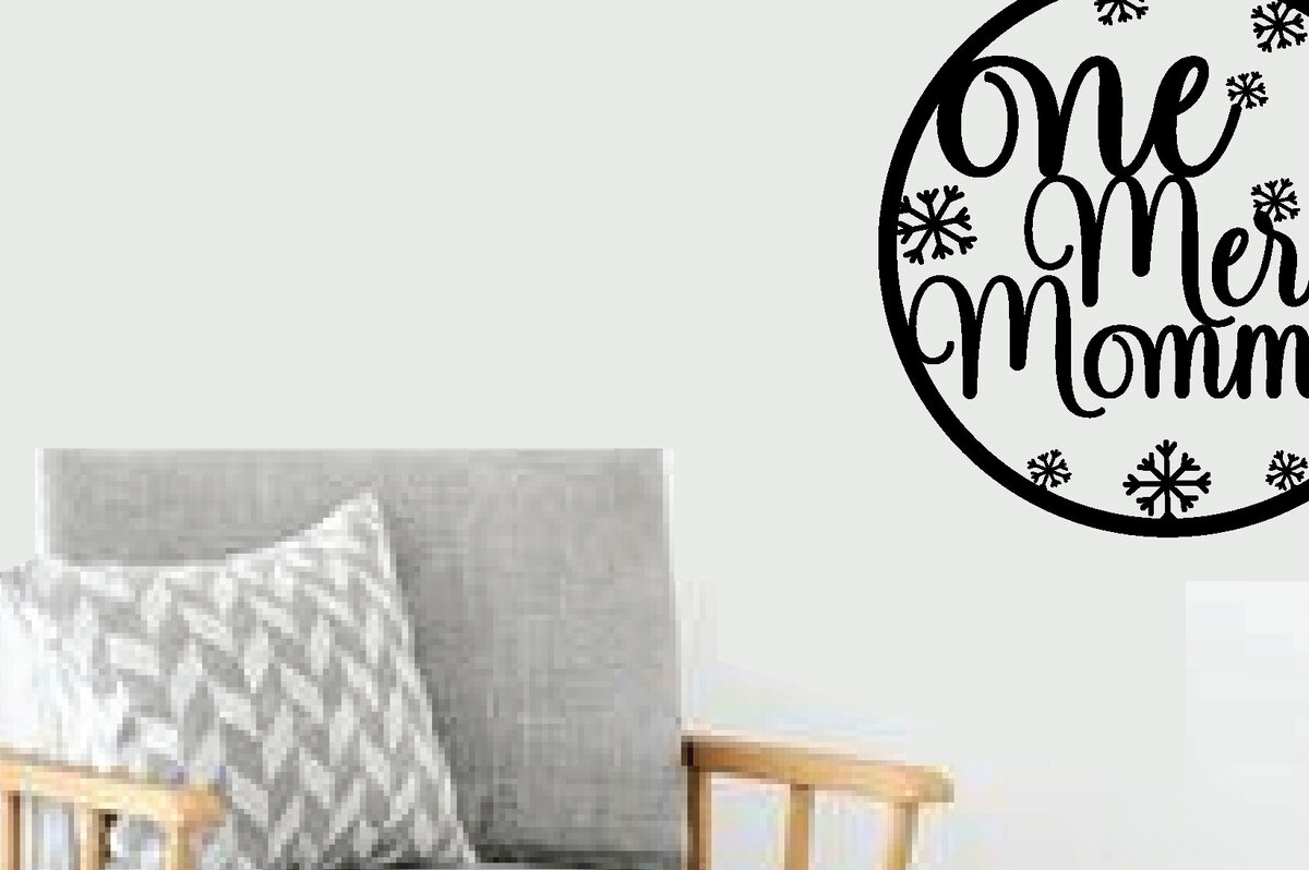 Intra απο ξύλο plywood 3mm-4mm πάχος – ONE MERRY MOMMY METAL WALL ART LASER Δίασταση  40x30 cm INTRAFABR-83474821