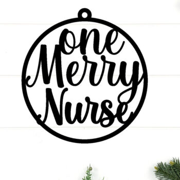 Intra απο ξύλο plywood 3mm-4mm πάχος – Στολίδι ONE MERRY NURSE  Τέχνη τοίχου Δίασταση  40x30 cm INTRAFABR-86052658 - Image 1
