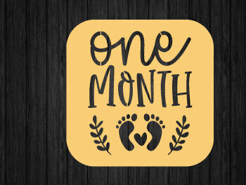 Intra απο ξύλο plywood 3mm-4mm πάχος – One Month Baby Milestone Metal,Laser Δίασταση  20x20 cm INTRAFABR-92898455 - Image 1