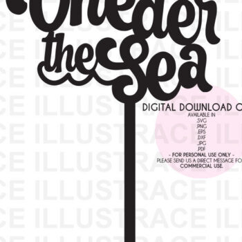 Intra απο ξύλο plywood 3mm-4mm πάχος – Oneder the Sea Cake Topper Δίασταση  20x20 cm INTRAFABR-78090538 - Image 1