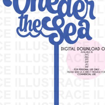 Intra απο ξύλο plywood 3mm-4mm πάχος – Oneder the Sea Cake Topper Δίασταση  20x20 cm INTRAFABR-78090538 - Image 3