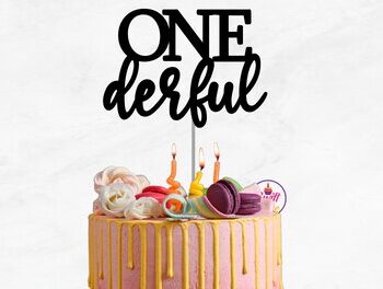 Intra απο ξύλο plywood 3mm-4mm πάχος – Onederful Cake Topper Δίασταση  20x20 cm INTRAFABR-75258909 - Image 1